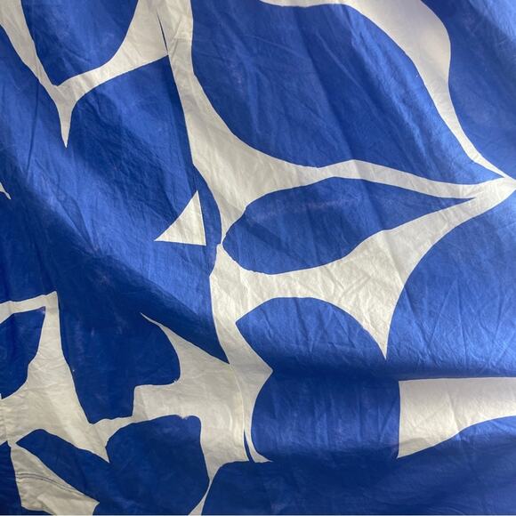 Anthropologie Abstract Leaf Maxi Dress Blue and White Coastal - Picture 11 of 15